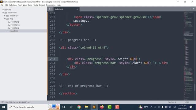 19. bootstrap 5 - layout designing - progress bar смотреть онлайн