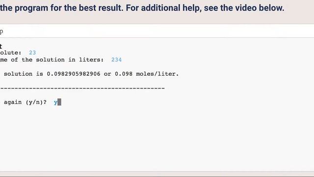 Molarity Calculator Python Program смотреть онлайн