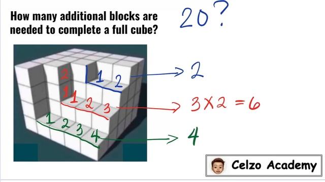 IQ Test: How Many Blocks Are Needed To Complete A Full Cube? Picture Puzzle смотреть онлайн