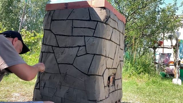 Отделка тандыра под камень // Finishing Of The Tandoor Under The Stone