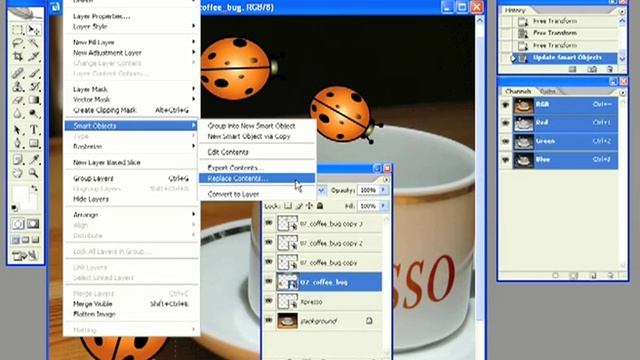 Adobe Photoshop CS2 - Replacing Vector Smart Objects смотреть онлайн