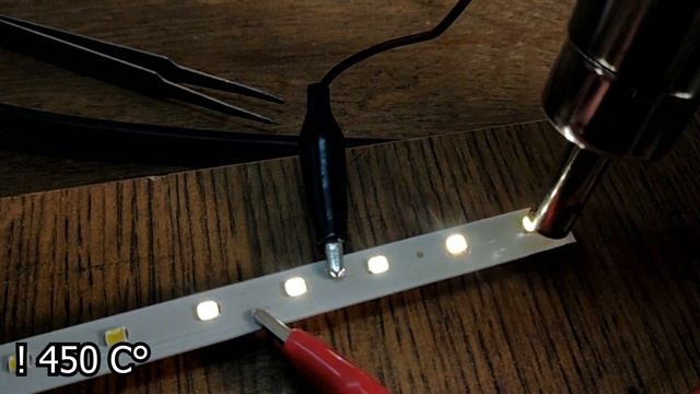 Пытаюсь сжечь SMD светодиод паяльником - ничего не выходит! Испытание светодиода температурой. смотреть онлайн
