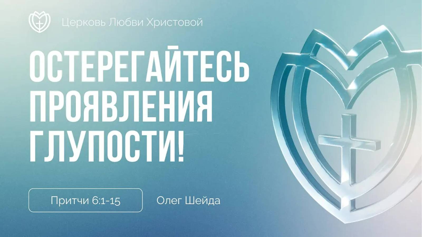 Остерегайтесь проявления глупости в вашей жизни! ｜ Притчи 6:1-15 ｜ Олег Шейда смотреть онлайн