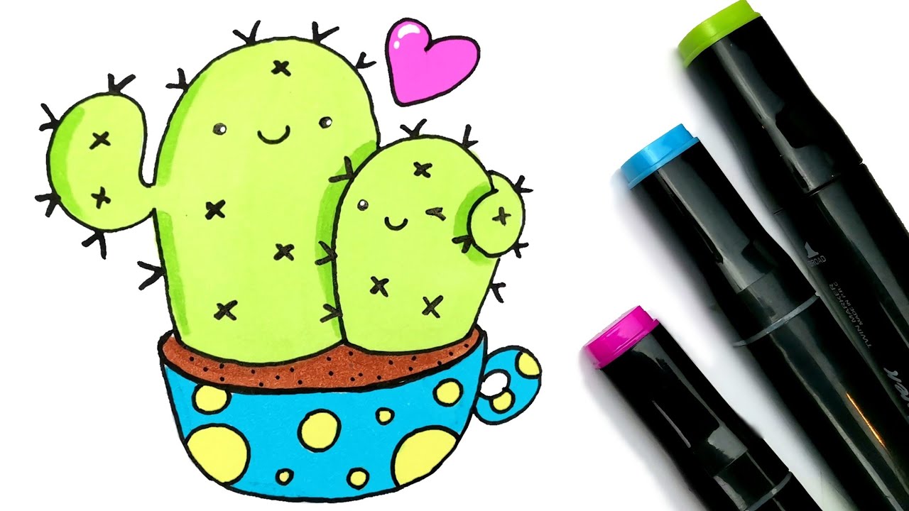 ?Как нарисовать кактус/Милые рисунки для срисовки смотреть онлайн