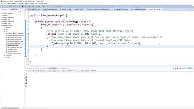 Java Nested Loops смотреть онлайн