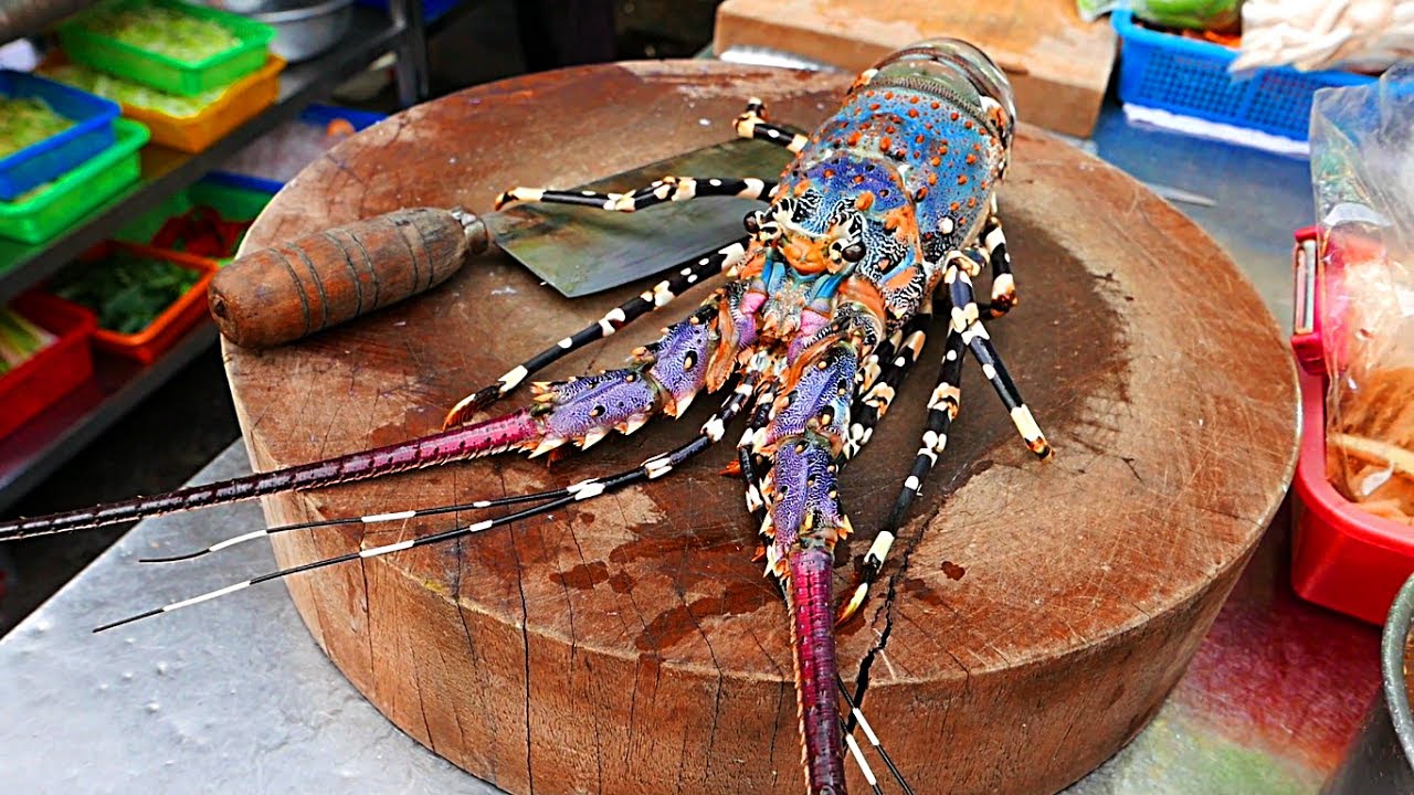 Тайваньская уличная еда - радужный омар, приготовленный двумя способами