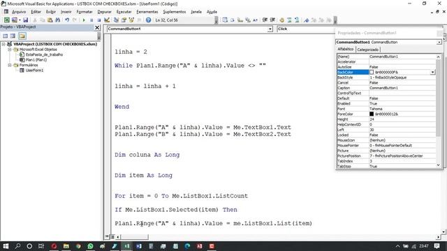 EXCEL VBA 2020 CADASTRO LISTBOX COM CHECKBOXES смотреть онлайн