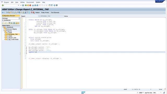 Working with Internal Tables in SAP ABAP - Append, Insert, Modify and Delete [english] смотреть онлайн