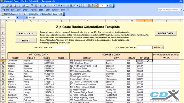 Zip Code Radius Analysis in an Excel Template смотреть онлайн