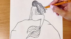 Как Нарисовать РУСАЛКУ Очень Легко И Просто | Рисунок Русалки Карандашом