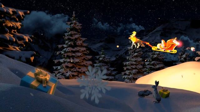 Новогодняя открытка - Crazy Santa wishes you Merry Christmas and Happy New Year смотреть онлайн