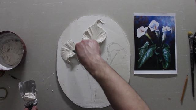 Барельеф, КАК сделать цветы "Каллы", барельеф своими руками смотреть онлайн