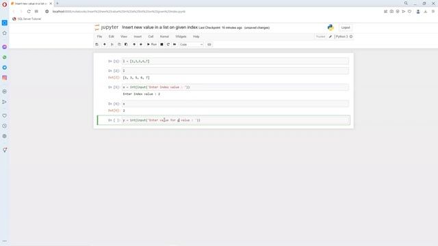 Insert new value in a list on given index смотреть онлайн