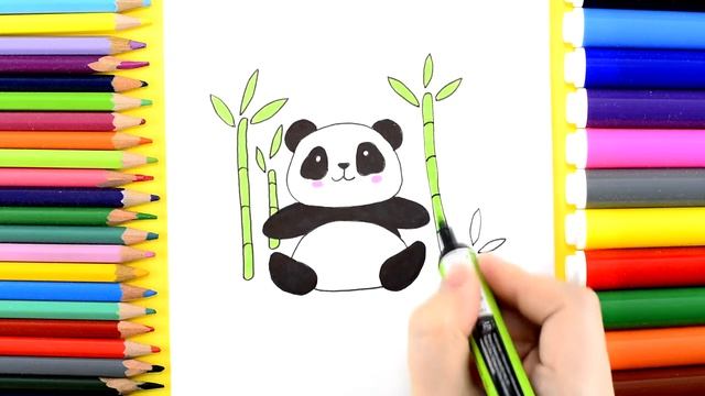 How to Draw Panda Bear easy. Cute Panda Drawing Tutorial смотреть онлайн