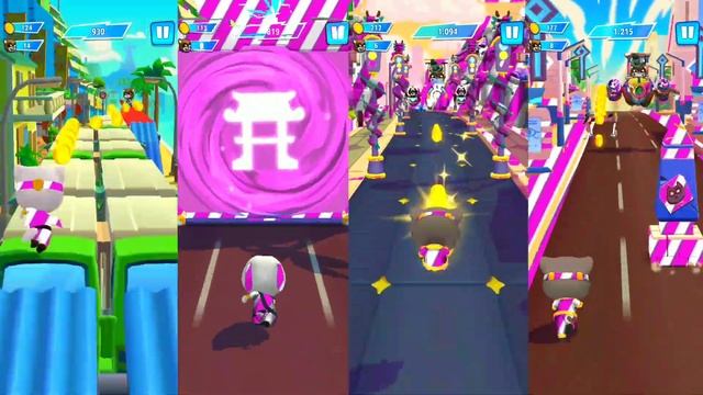 Talking Tom Hero Dash | Pink & White Colour Suit & Heroes Saving All Charcter & Classic Running смотреть онлайн