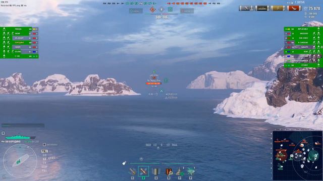 Линкор Бородино 251К Урона! World of Warships смотреть онлайн