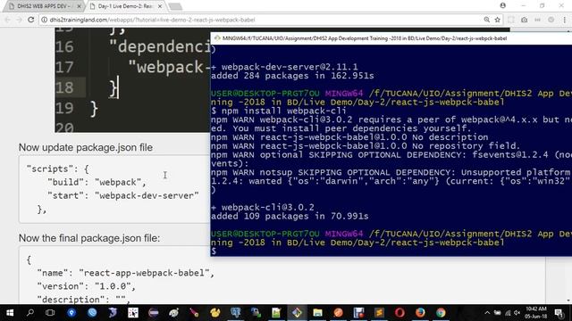 DHIS2 Web Apps Developement Training Day 2 Session 2 React JS-webpack-babel смотреть онлайн