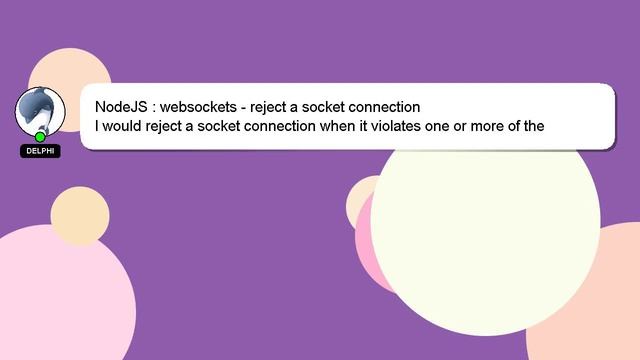 NodeJS : websockets - reject a socket connection смотреть онлайн