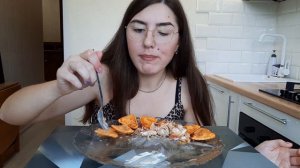 ФУНЧОЗА С КУРИЦЕЙ И ОВОЩАМИ/ ЧЕБУПИЦЦА ПЕППЕРОНИ/МУКБАНГ/НЕ АСМР