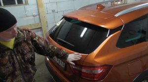 Тюнингованный спойлер для Весты СВ Кросс! Установка.)/Alteration of Vesta SW in Vesta Sport