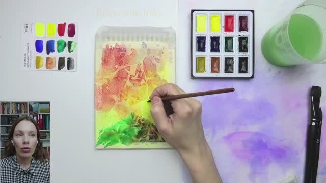 Рисуем простой горный пейзаж акварелью смотреть онлайн