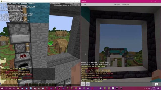 Minecraft | 5x5 Piston door in Java 1.4.7 and Bedrock Edition on Java 1.16.1 смотреть онлайн