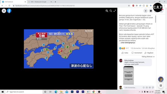 KENAPA EPISODE 14 ATTACK ON TITAN FINAL HANYA 19 MENIT ? TERJADI GEMPA BUMI PENAYANGAN AOT DI UNDUR смотреть онлайн