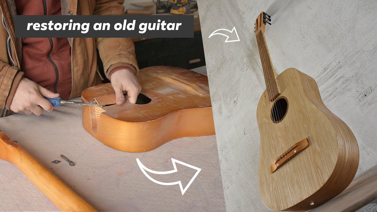 Restoring an old guitar | DIY смотреть онлайн