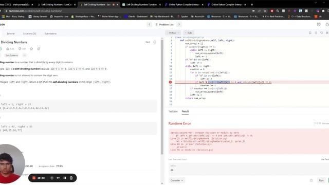 Leetcode Question 728: Self Dividing Numbers (Python) смотреть онлайн