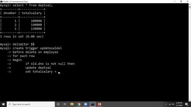 Trigger Solved example in SQL(Part 2) DBMS смотреть онлайн