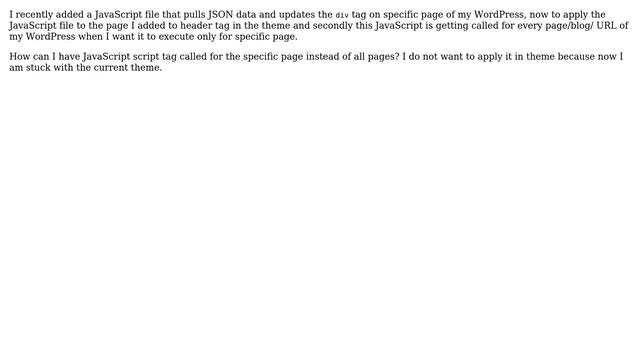 Wordpress: Calling JavaScript for specific page irrespective of whichever theme you select смотреть онлайн