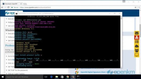 OpenKM - Community installation process in Windows
