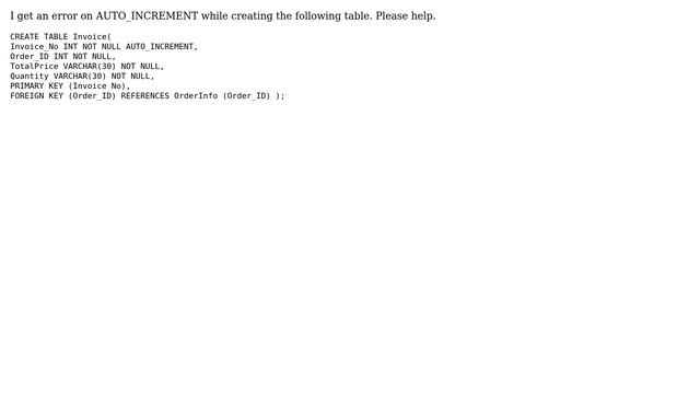 Incorrect syntax near 'AUTO_INCREMENT' смотреть онлайн