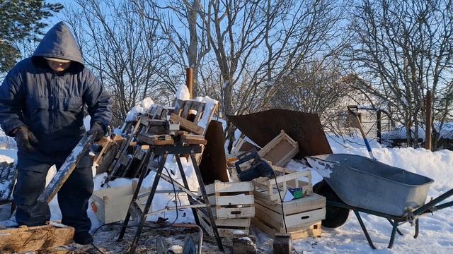 4163 Как европейцы без напряга пилят дрова на зиму смотреть онлайн