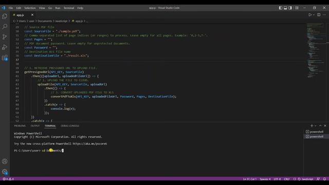 How to Convert PDF to XLS using PDF.co Web API in JavaScript смотреть онлайн
