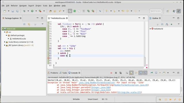 try/catch (in Scala) смотреть онлайн
