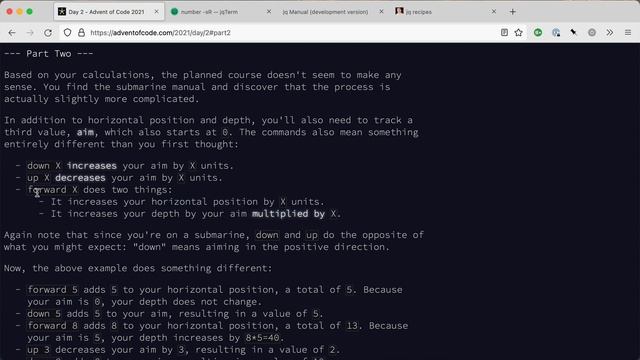 AOC 2021 day 2 in jq смотреть онлайн