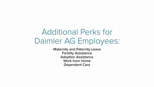 Daimler AG Employee Benefits | Benefit Overview Summary