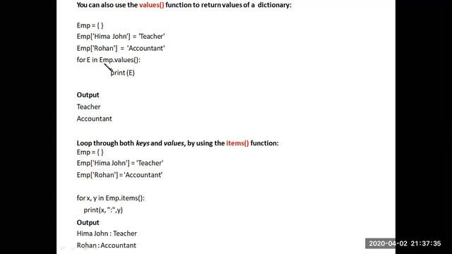 CLASS XIII IP DICTIONARY IN PYTHON смотреть онлайн