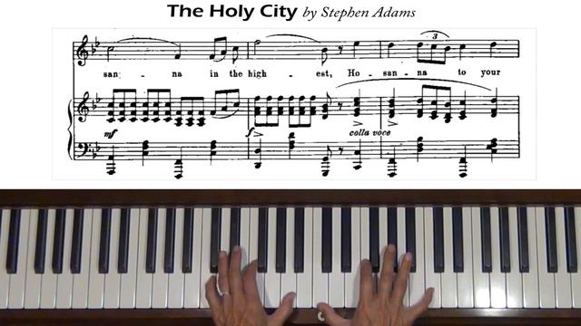 The Holy City by Stephen Adams (Accompaniment in Bb) Piano Tutorial смотреть онлайн