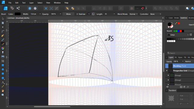 Starting Babylon 5 Fan Art - Real Time - Unedited -  Affinity Designer