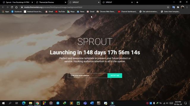 Sprout : Free Bootstrap 4 HTML5 Coming soon Website Template смотреть онлайн