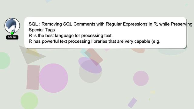 SQL : Removing SQL Comments with Regular Expressions in R, while Preserving Special Tags смотреть онлайн