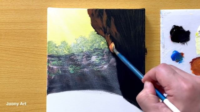 Beautiful Waterfall / Acrylic Painting / STEP by STEP #287 / 아름다운 폭포 아크릴화 смотреть онлайн