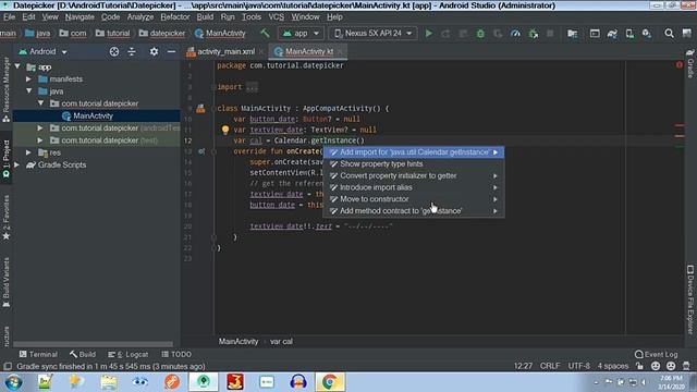 Tutorial Android Studio - DatePicker [ Kotlin ] смотреть онлайн