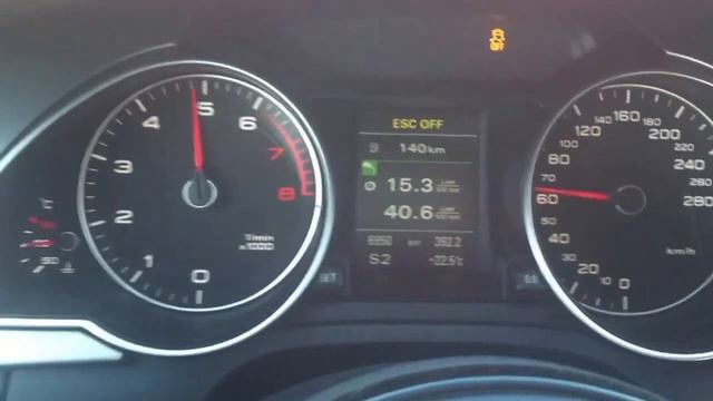 Использование лаунч контрол на Ауди, Audi A5 2.0TQ launch-control 0-100 km/h смотреть онлайн
