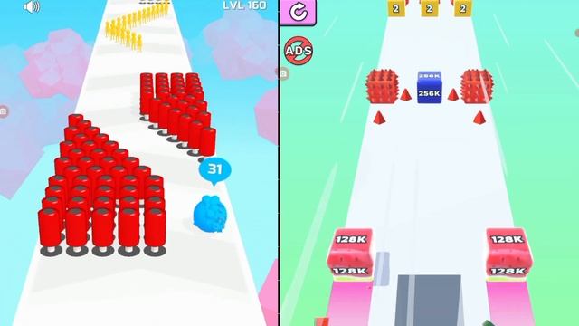 Jelly Run 2048 ( New Update ) Vs Roll Crowd Gameplay New Update Part #1