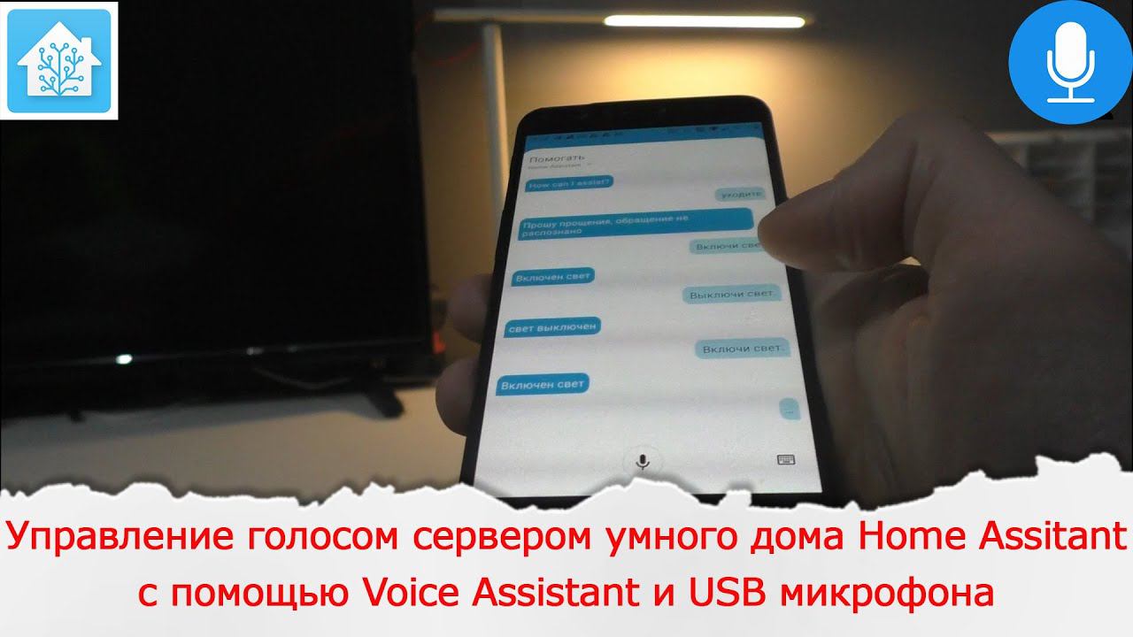 Управление голосом сервером умного дома Home Assitant с помощью Voice Assistant и USB микрофона смотреть онлайн