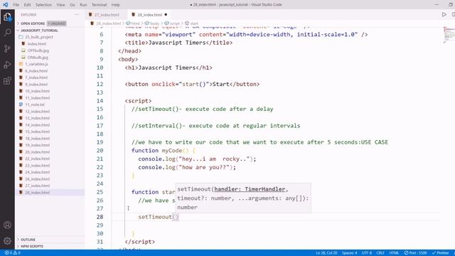 #28. JavaScript Timers complete explanation | setTimeout() | setInterval() | Js Tutorial in Hindi смотреть онлайн