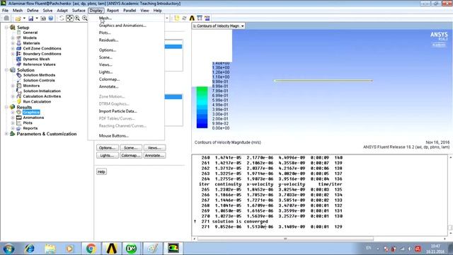 Ламинарное течение в трубе ANSYS Fluent / Laminar pipe flow смотреть онлайн